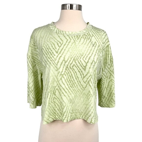 Find Me Now Tops - NWT Find Me Now The Label Geo Relax T Shirt Size S Tie Dye Crop Green 1/2 Sleeve